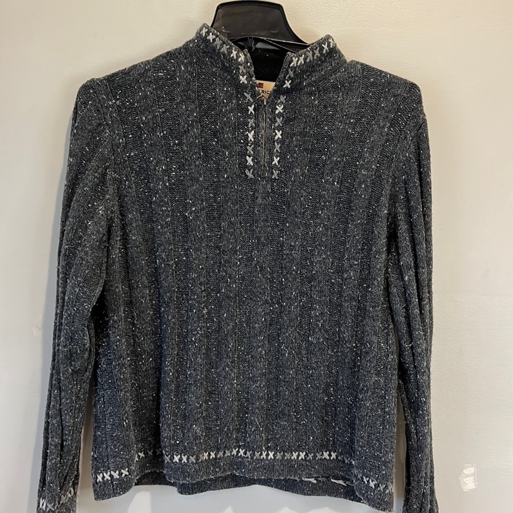WOOLRICH “9506” sweater, 1/4 zip in onyx Heather color size L